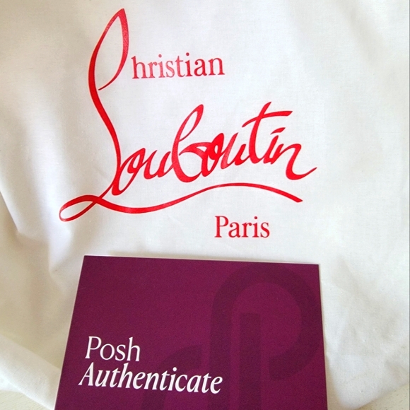 CHRISTIAN LOUBOUTIN Authentic NWT  Nappa Embossed Cabata w/ mathcing pouchette - Picture 8 of 9